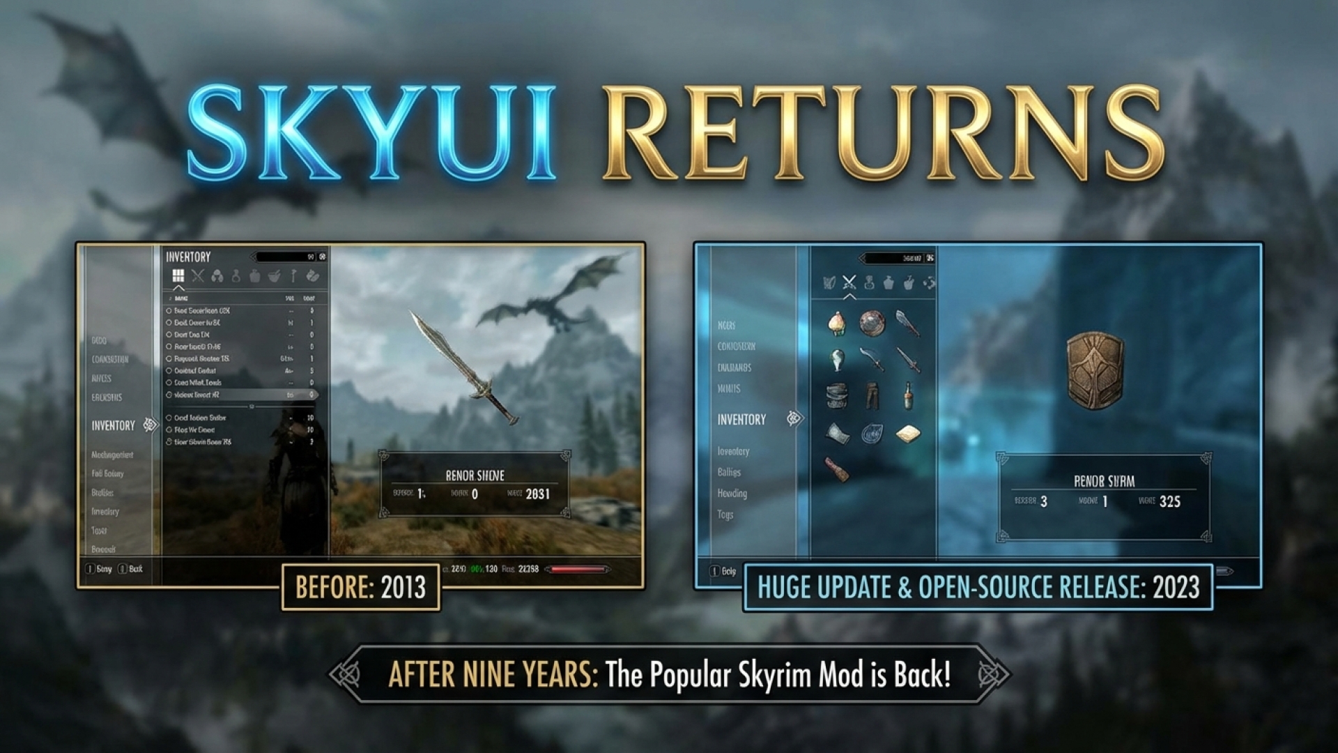 SkyUI Returns: Popular Skyrim Mod Receives Huge Update and Open-Source Release After Nine Years