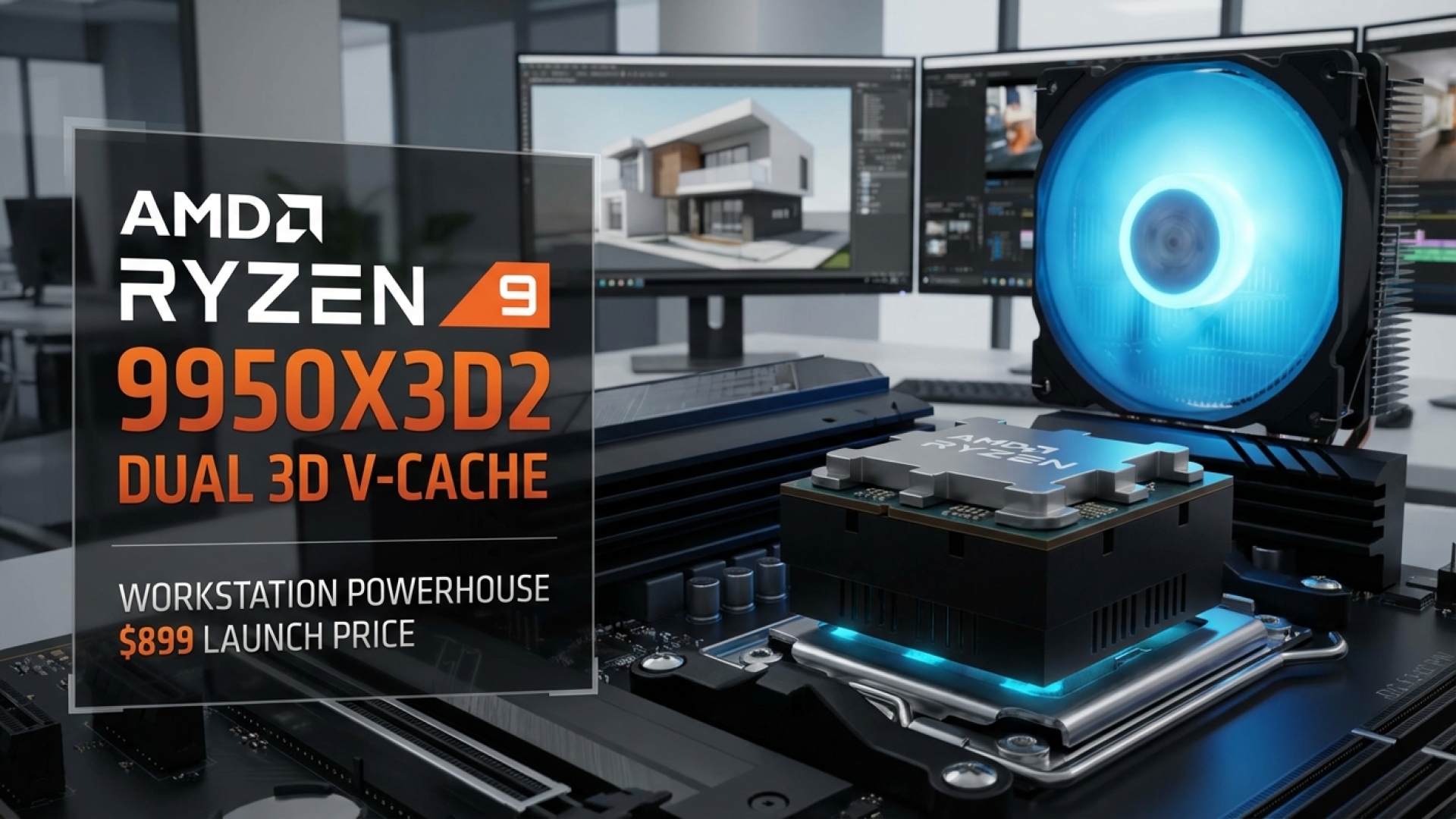 AMD’s Ryzen 9 9950X3D2 Dual 3D V-Cache CPU Launches for $899, Aimed at Workstation Users