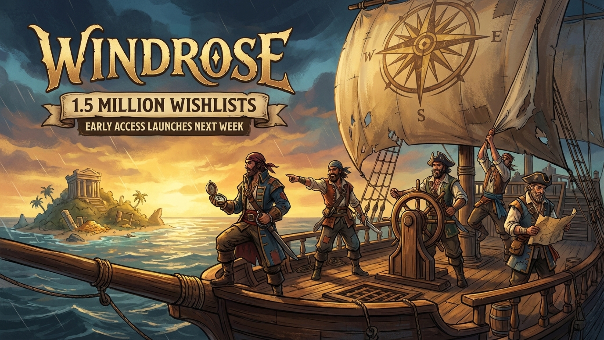 Co-op Pirate Survival Game Windrose Hits 1.5 Million Wishlists, Launches Early Access Next Week