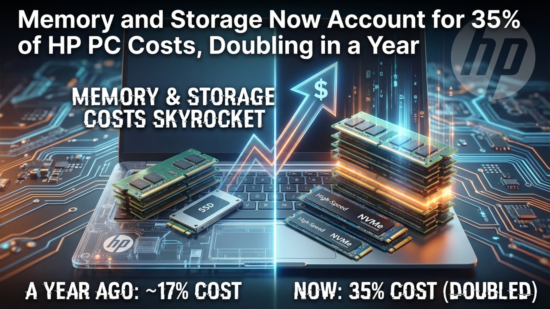 Memory and Storage Now Account for 35% of HP PC Costs, Doubling in a Year