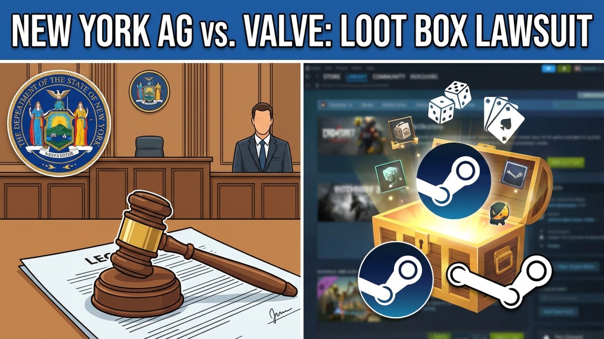 New York Attorney General Sues Valve Over Alleged Illegal Loot Box Gambling