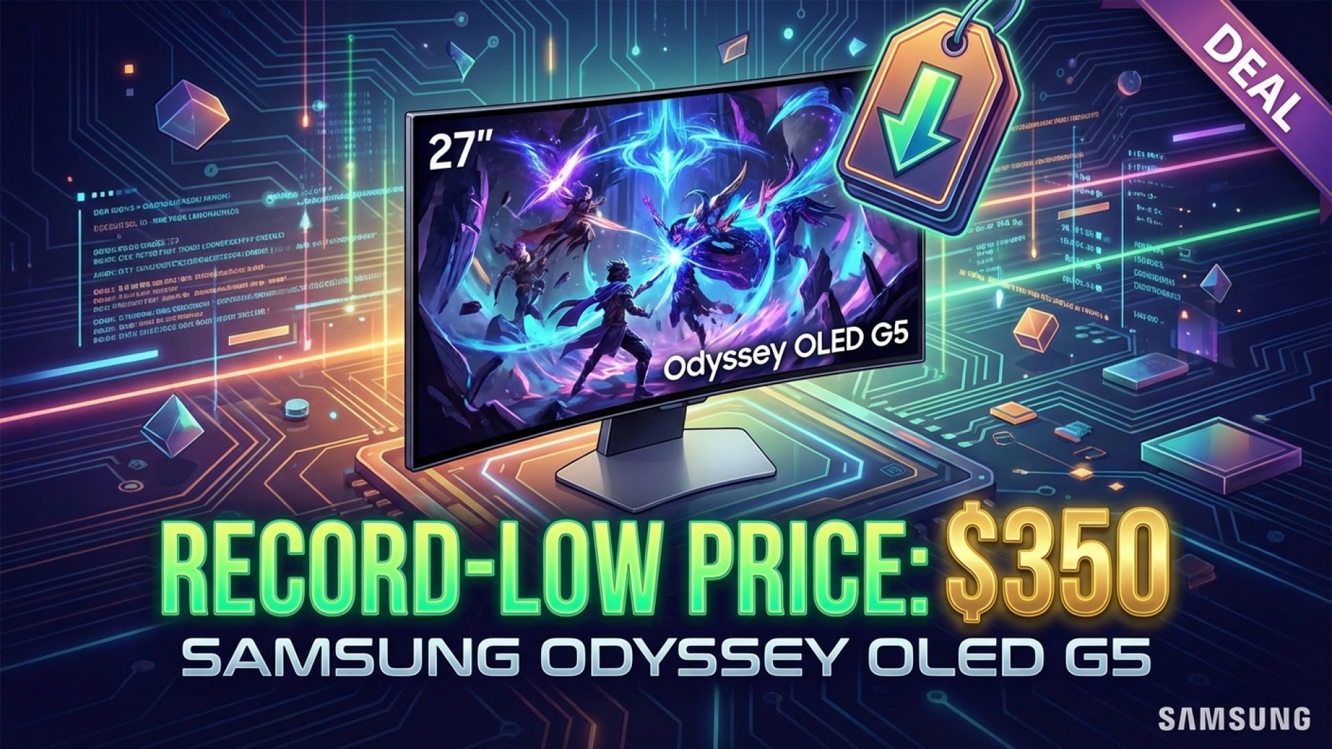 Score the Samsung Odyssey OLED G5 27-inch 1440p Gaming Monitor for a Record-Low $350