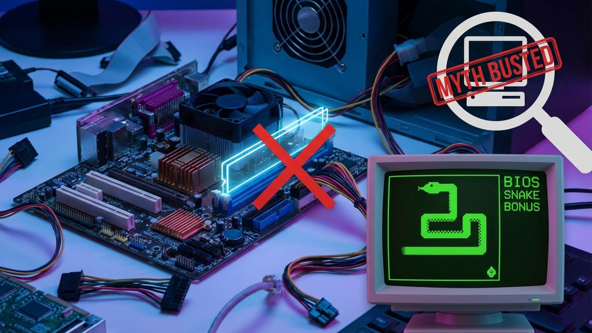 Debunking the RAMless PC Myth: An Experiment Shows Why Memory is Essential (with a BIOS Snake Bonus)