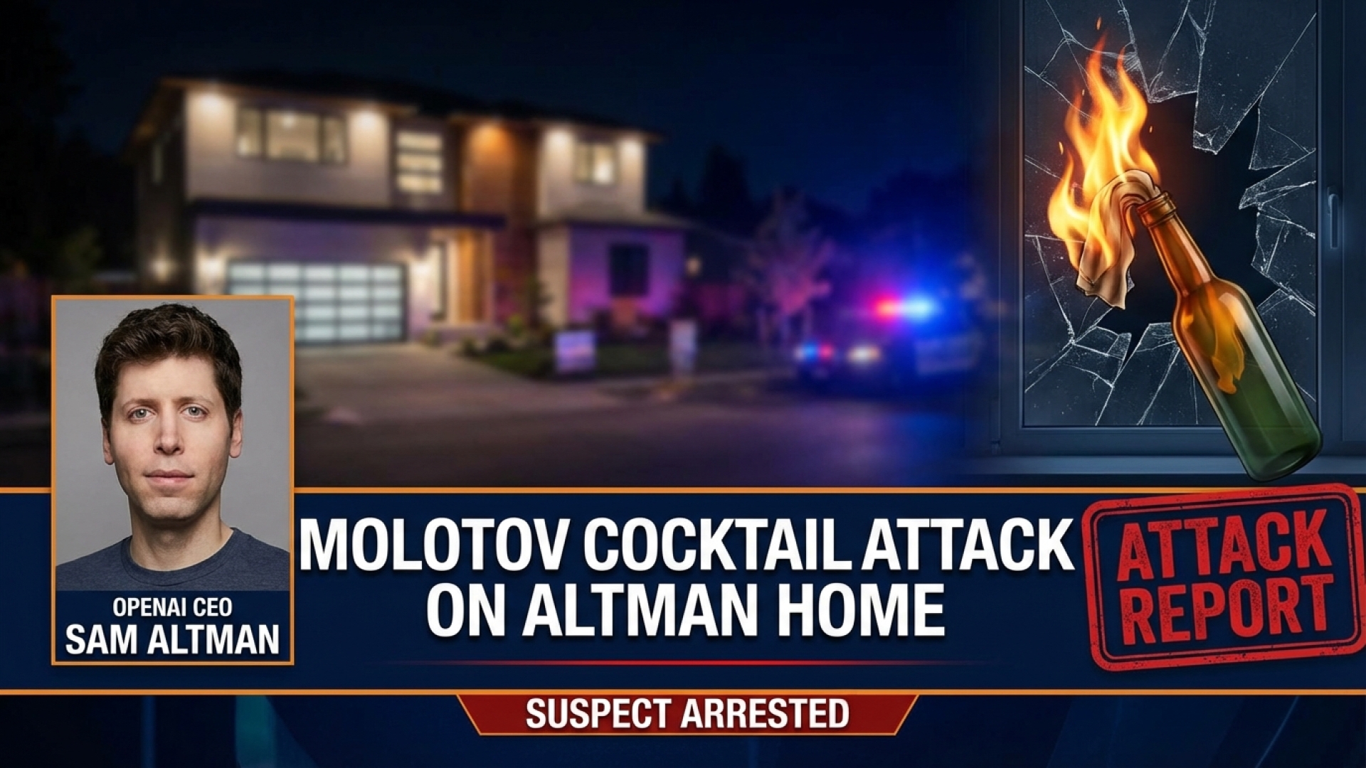 OpenAI CEO Sam Altman’s Home Targeted in Molotov Cocktail Attack, Suspect Arrested