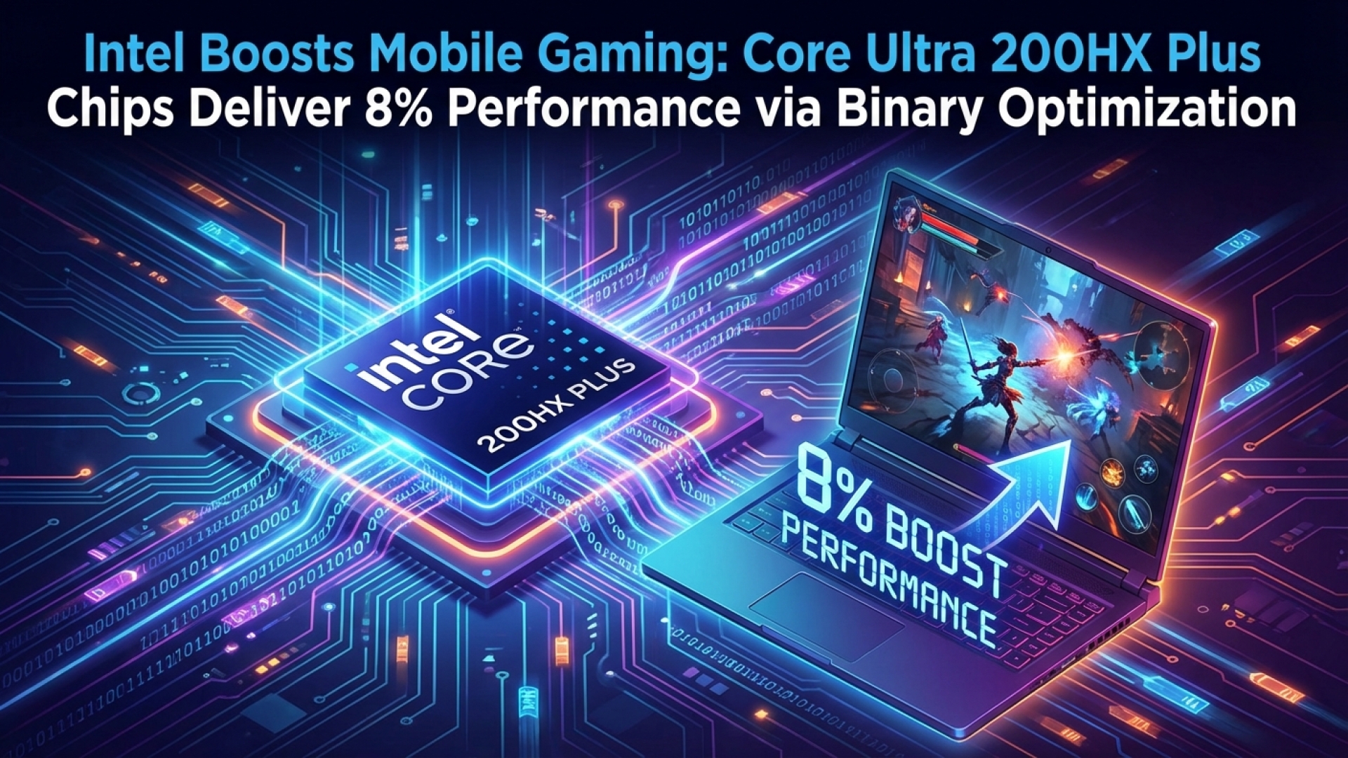 Intel Boosts Mobile Gaming: Core Ultra 200HX Plus Chips Deliver 8% Performance via Binary Optimization
