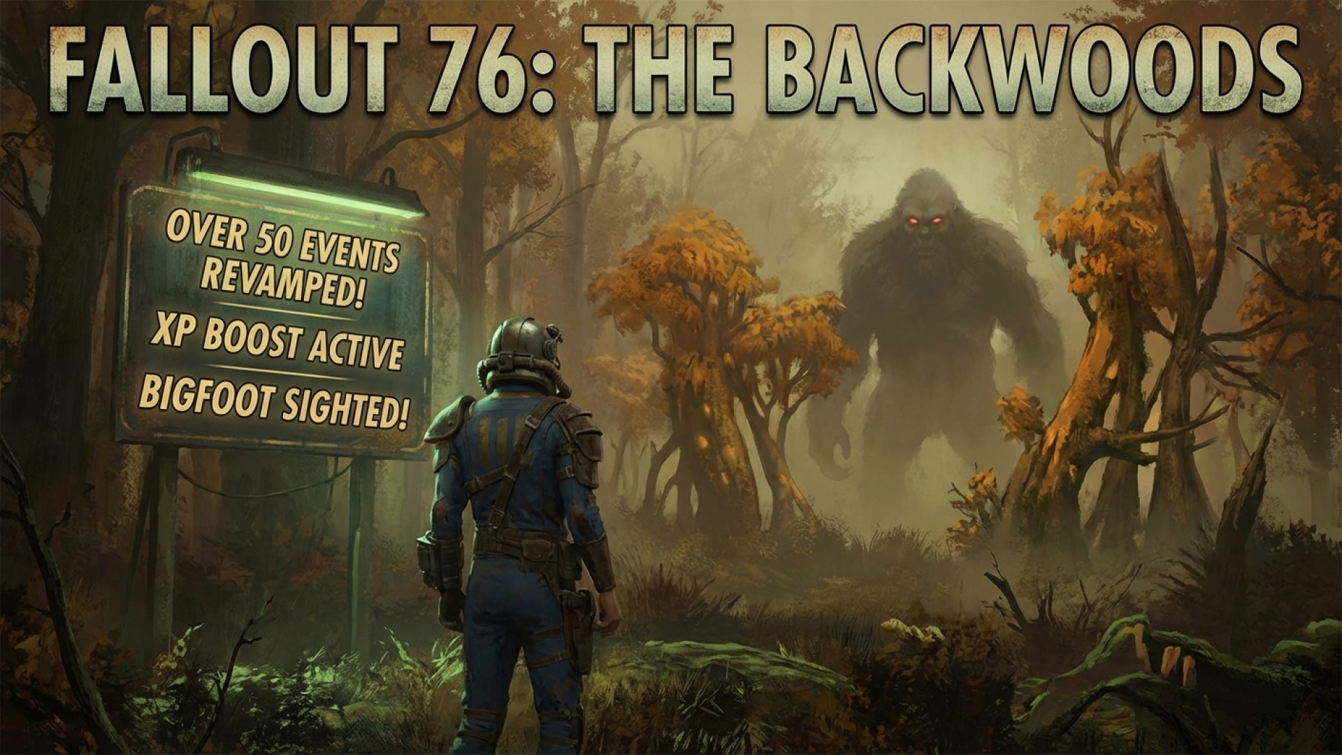 Fallout 76’s ‘The Backwoods’ Update Revamps Over 50 Events, Boosts XP, and Introduces Bigfoot