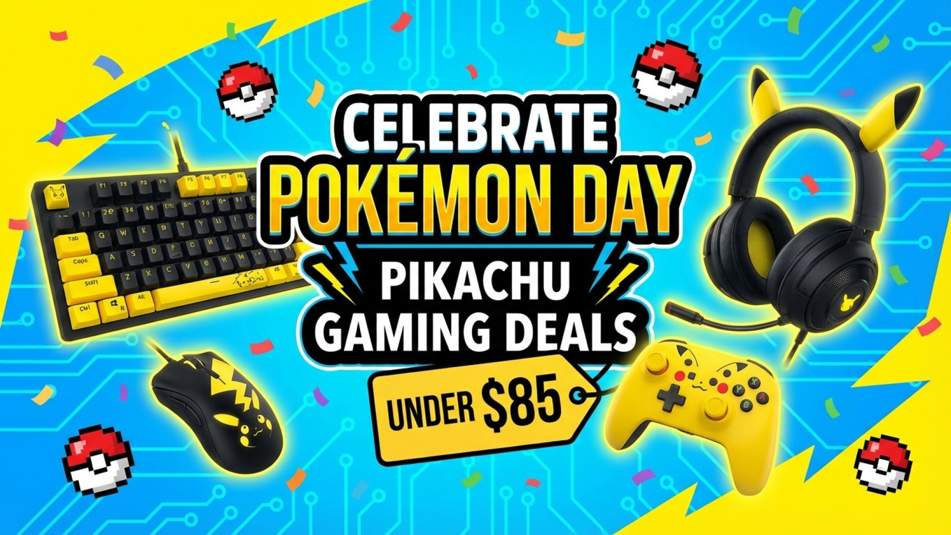 Celebrate Pokémon Day with Pikachu-Themed Gaming Hardware Deals Under $85