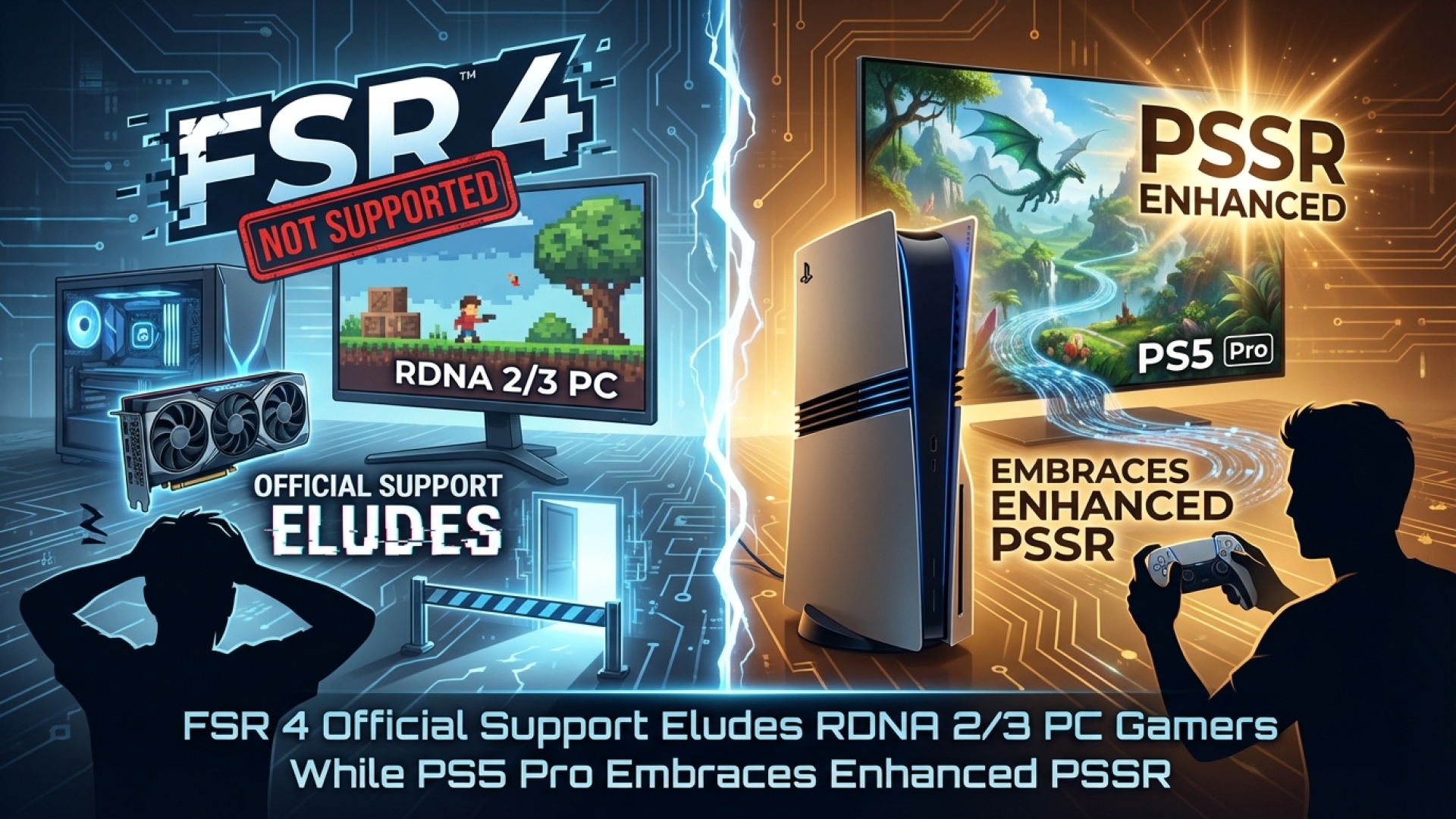 FSR 4 Official Support Eludes RDNA 2/3 PC Gamers While PS5 Pro Embraces Enhanced PSSR
