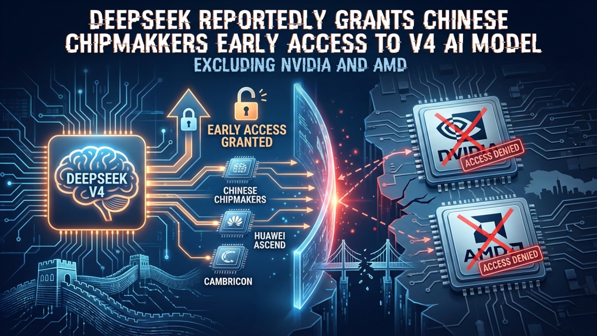 DeepSeek Reportedly Grants Chinese Chipmakers Early Access to V4 AI Model, Excluding Nvidia and AMD
