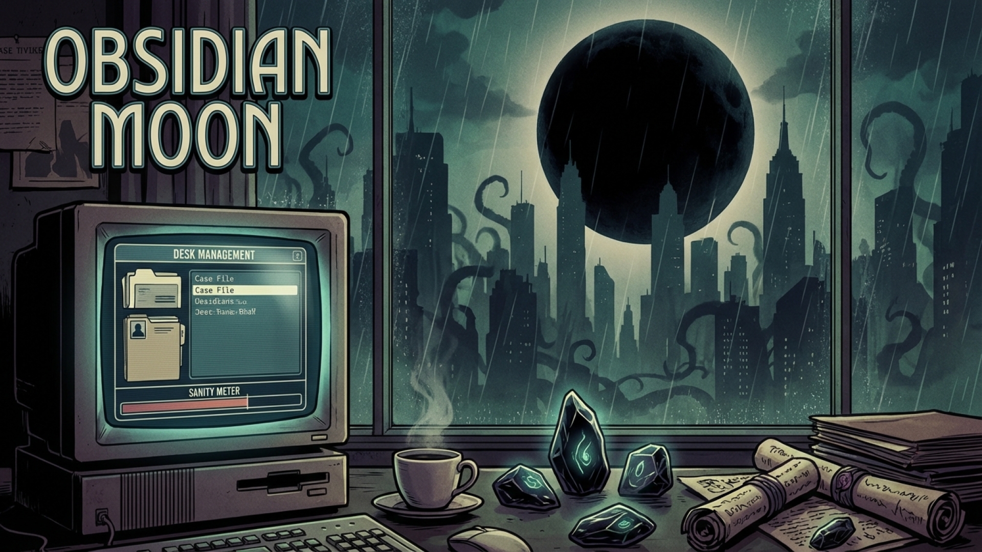 Obsidian Moon: A Lovecraftian Noir Detective Game Where Desk Management Meets Cosmic Horror