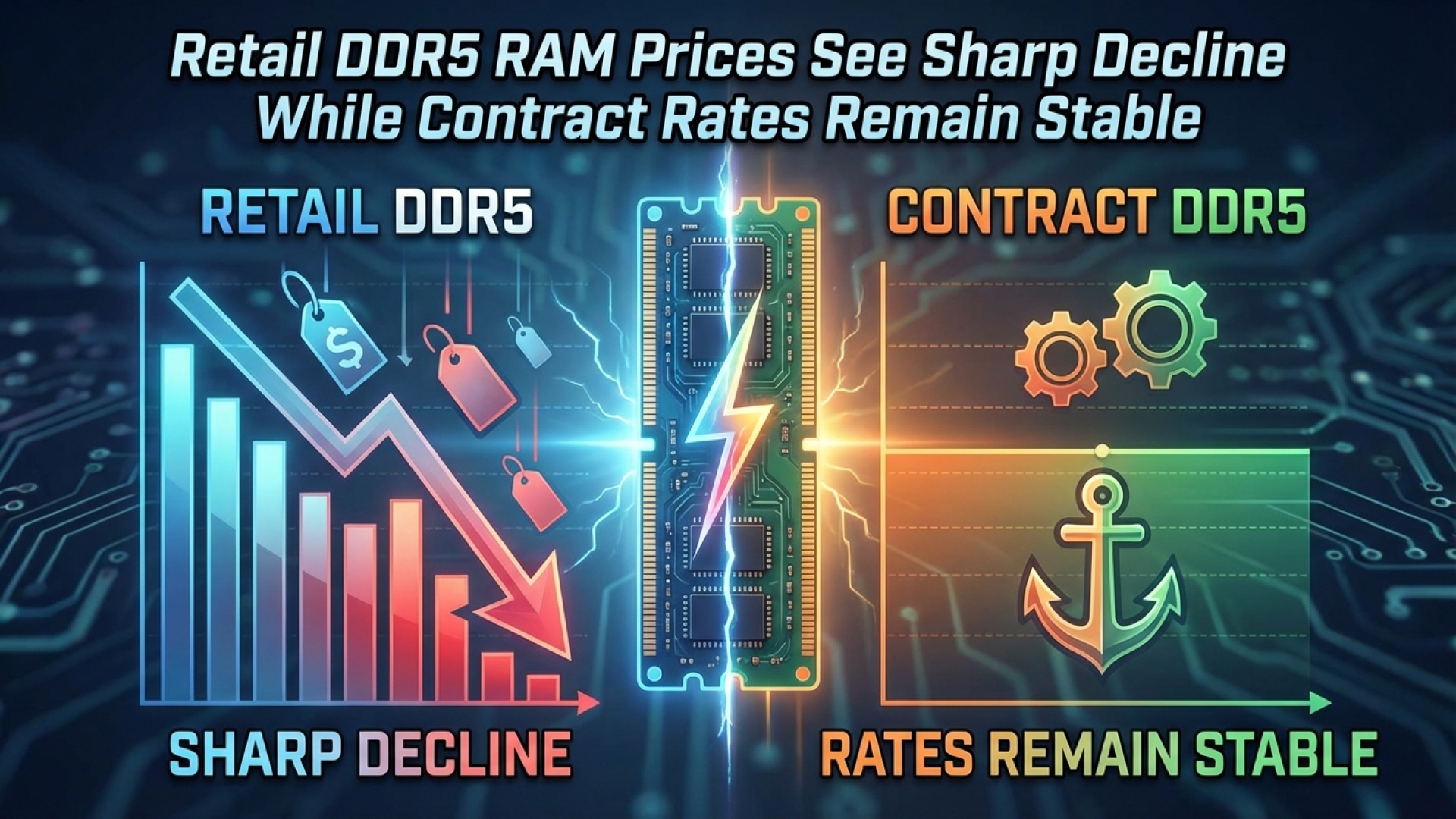 Retail DDR5 RAM Prices See Sharp Decline While Contract Rates Remain Stable