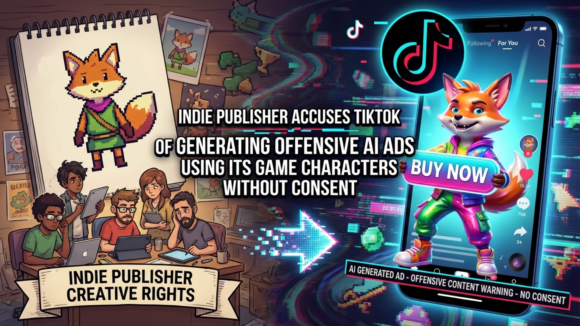 Indie Publisher Accuses TikTok of Generating Offensive AI Ads Using Its Game Characters Without Consent