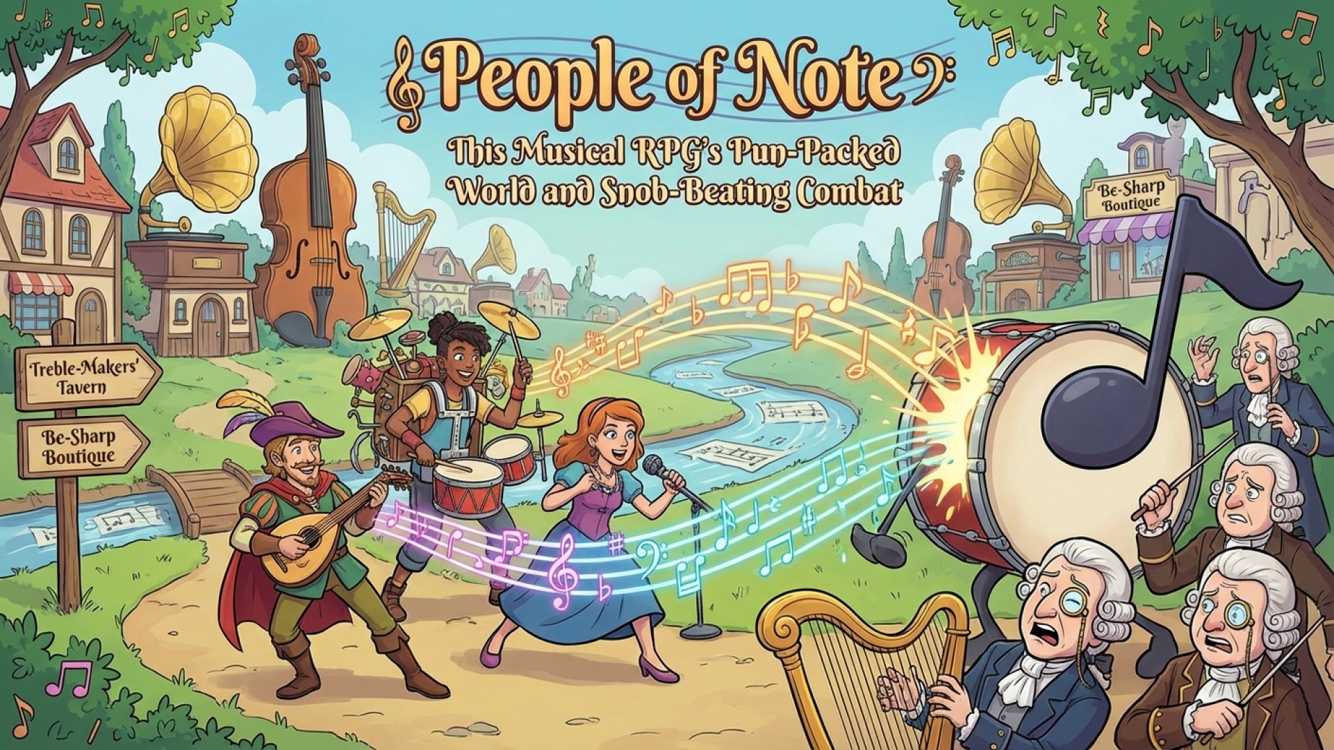 People of Note: This Musical RPG’s Pun-Packed World and Snob-Beating Combat