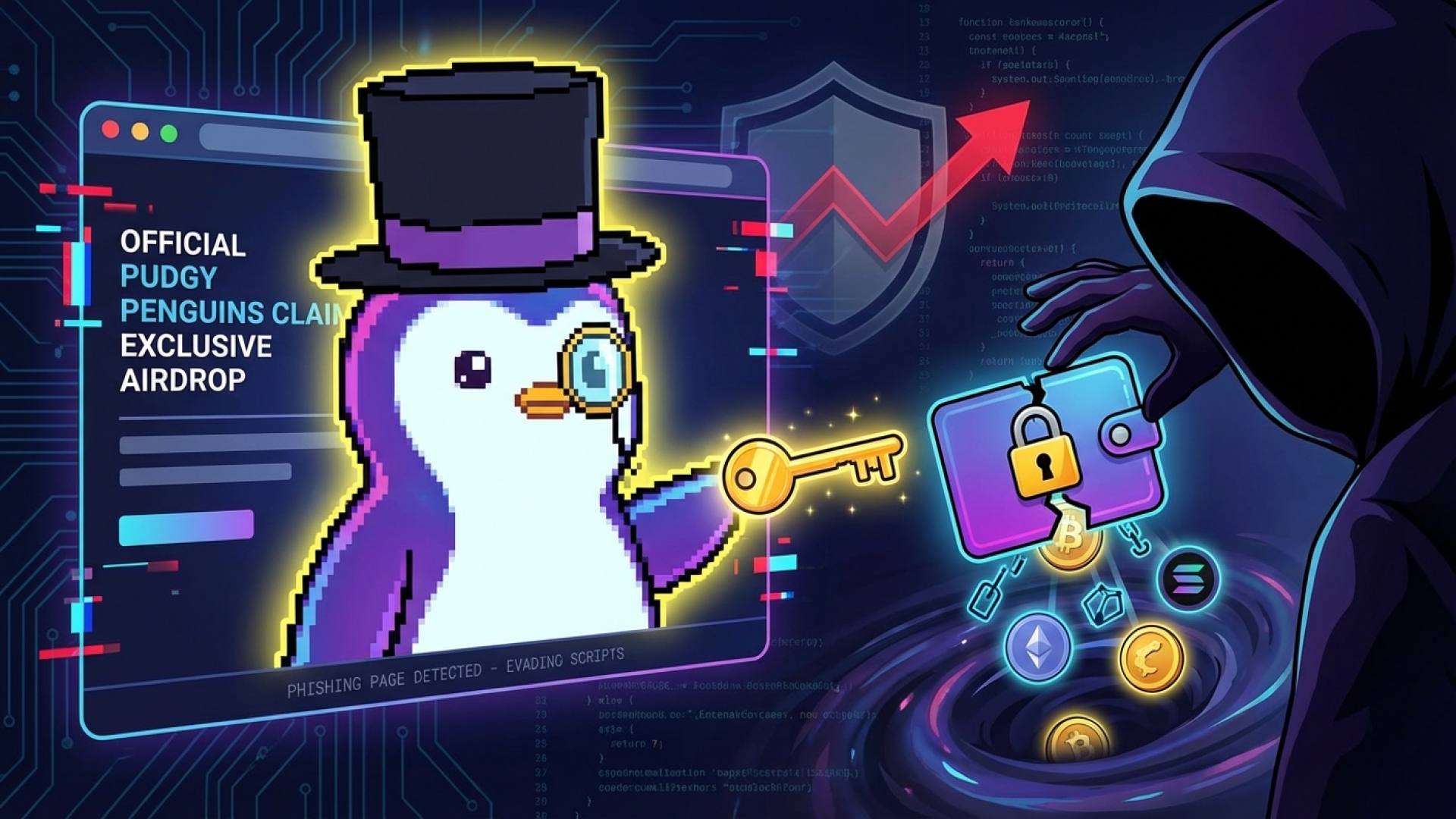 Sophisticated Pudgy Penguins Phishing Page Evades Detection to Steal Crypto Wallets