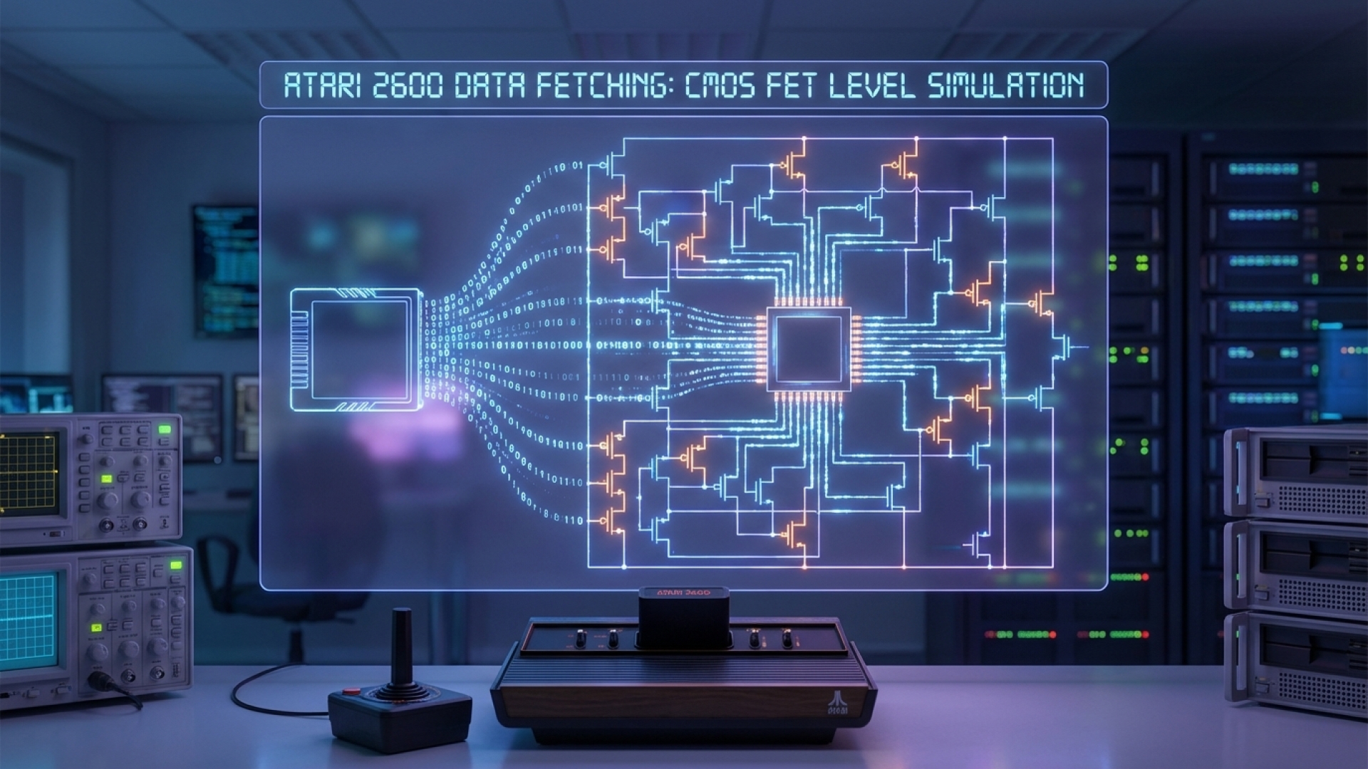 Mesmerizing Simulation Visualizes Atari 2600 Data Fetching at the CMOS FET Level
