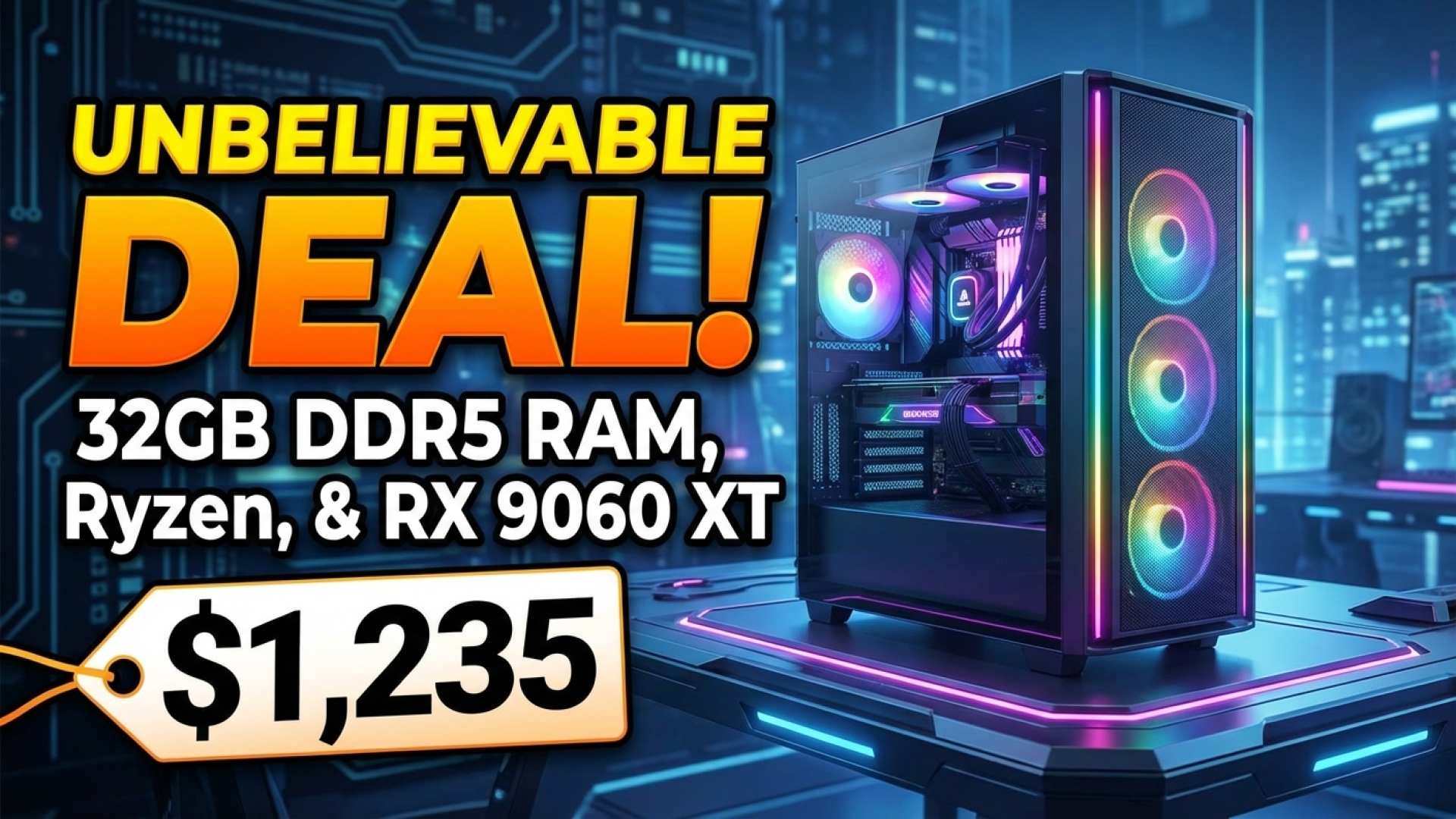 Unbelievable Deal: Get 32GB DDR5 RAM, Ryzen, and RX 9060 XT in this $1,235 Prebuilt Gaming PC