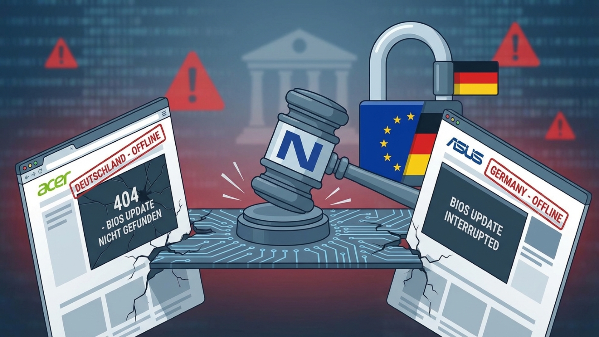 Nokia Lawsuit Forces Acer and Asus German Websites Offline, Disrupting BIOS Updates