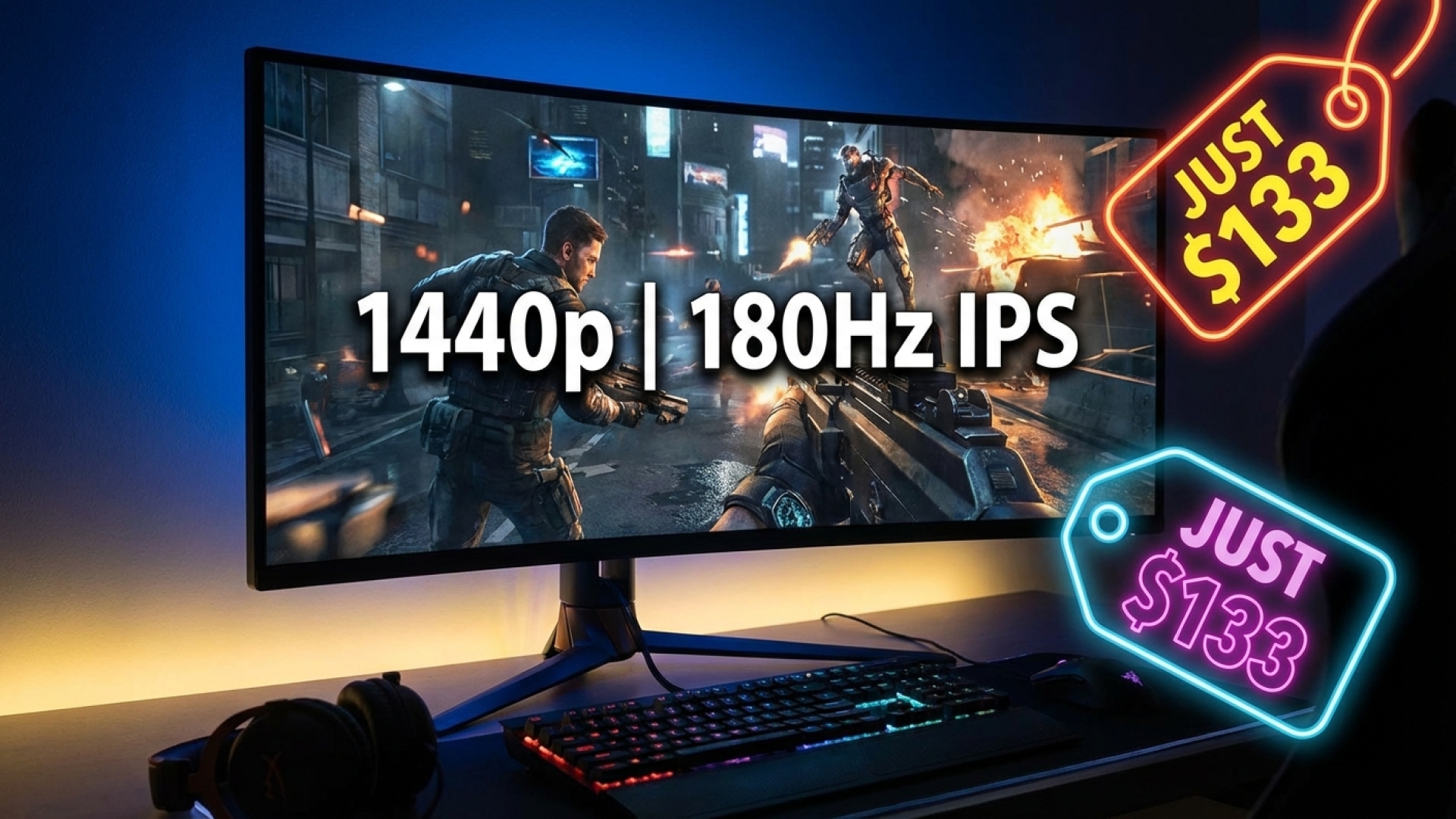 Score a 180Hz 1440p IPS Gaming Monitor for Just $133