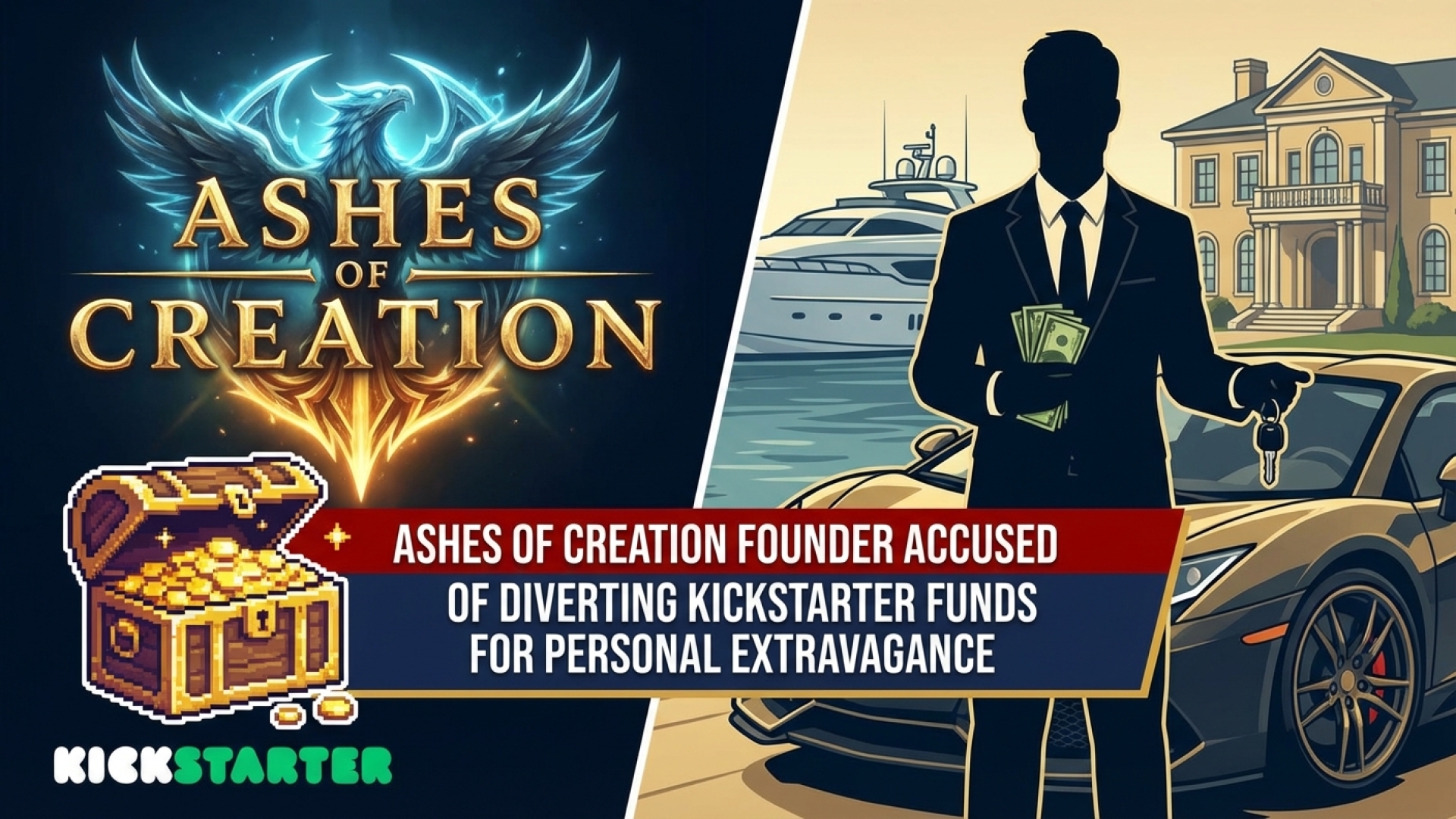 Ashes of Creation Founder Accused of Diverting Kickstarter Funds for Personal Extravagance