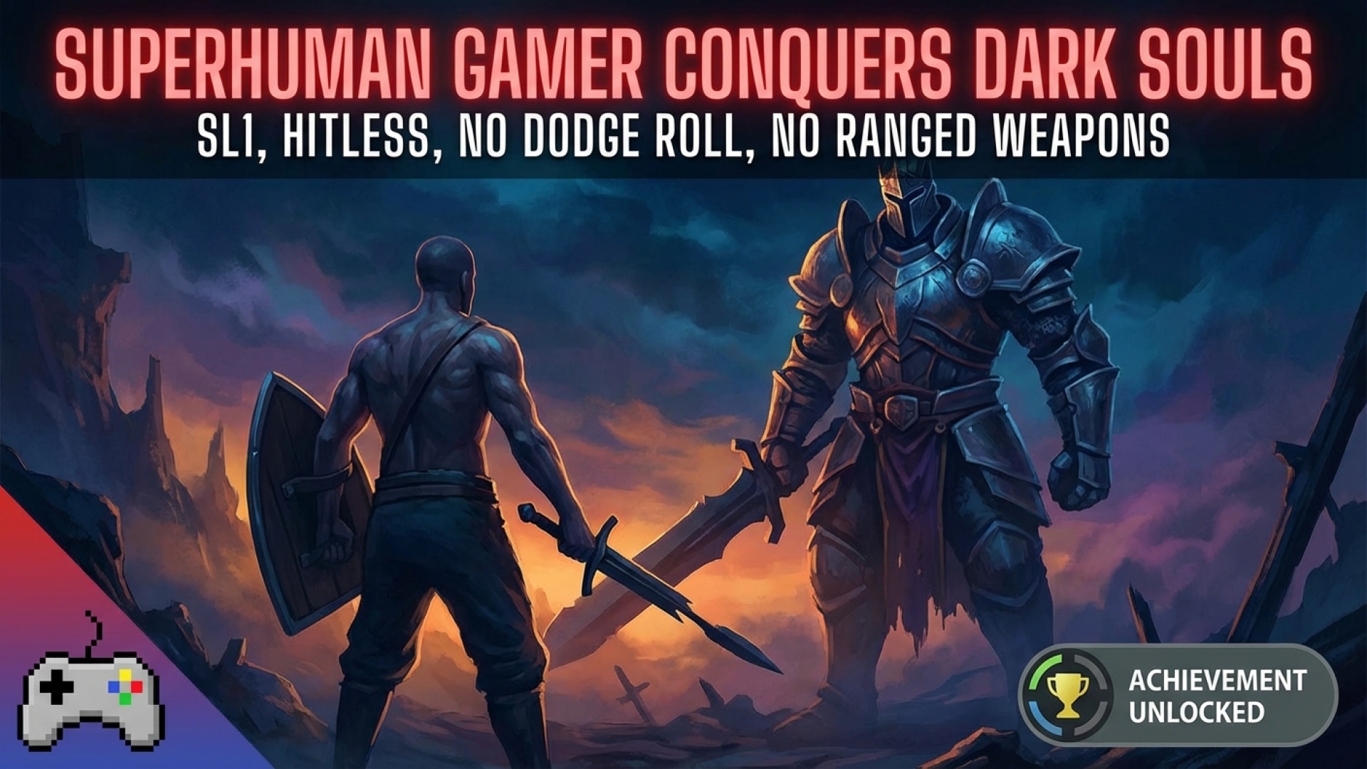 Superhuman Gamer Conquers Dark Souls: SL1, Hitless, No Dodge Roll, No Ranged Weapons