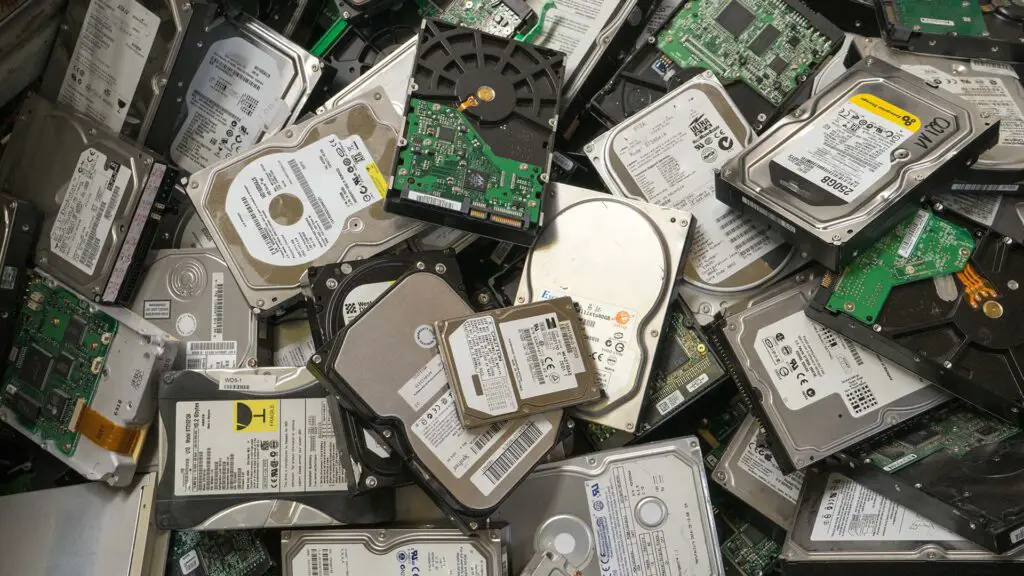 Collection of computer hard disks