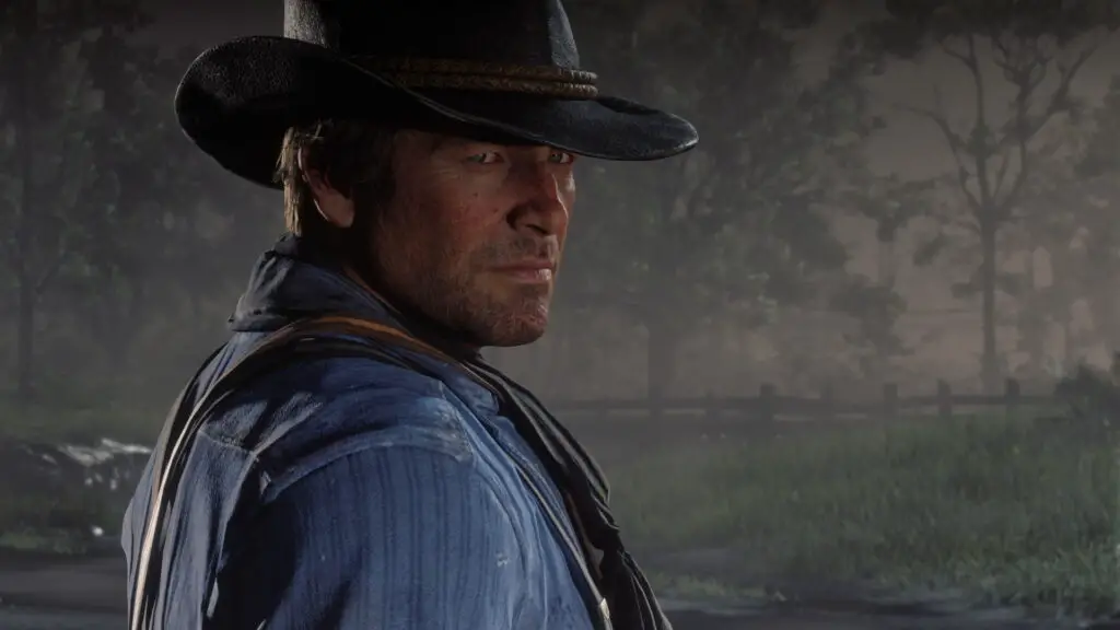 Smiling cowboy Arthur Morgan from Red Dead Redemption 2