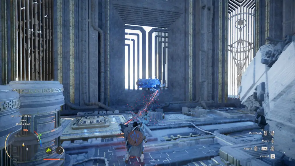 Using Axiom Force to manipulate the blue crystal battery