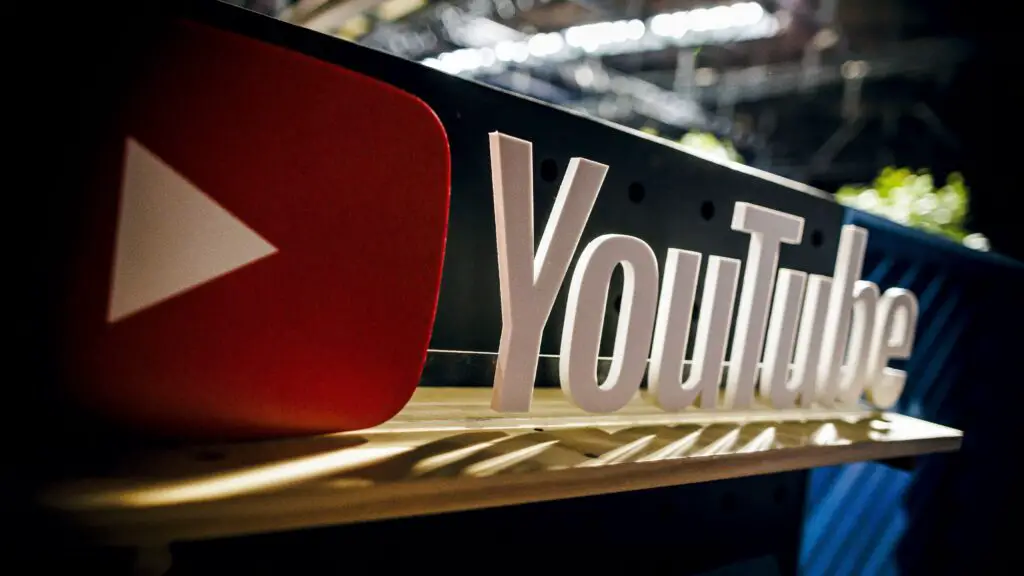 The YouTube logo displayed on a digital screen, representing the recent technical challenges faced by the platform.