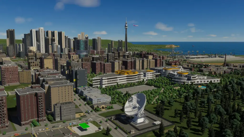 A sprawling modern metropolis in Cities: Skylines 2