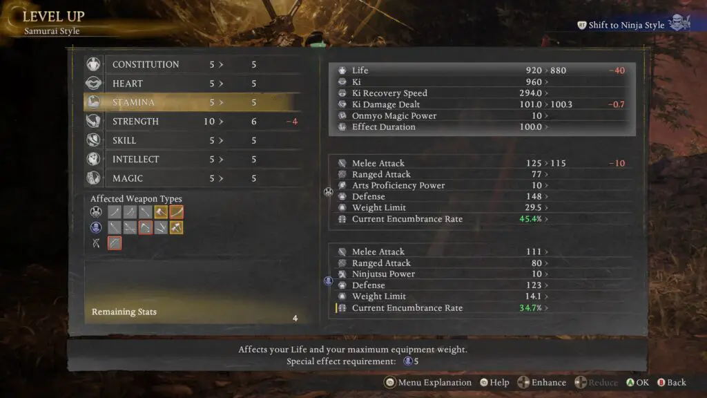 Nioh 3 respec - Stats