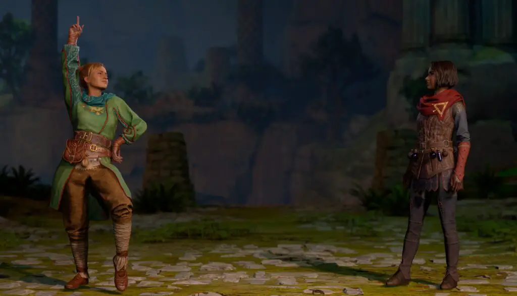 Zoe showing off in front of Mio in Split Fiction