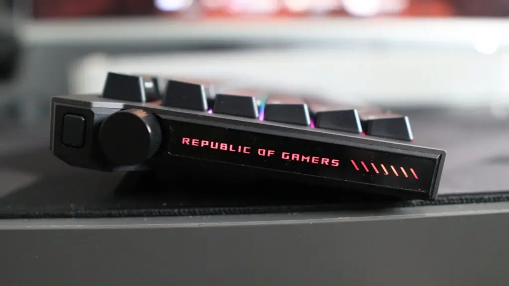 RGB lighting on the Asus ROG Strix Morph 96 Wireless.