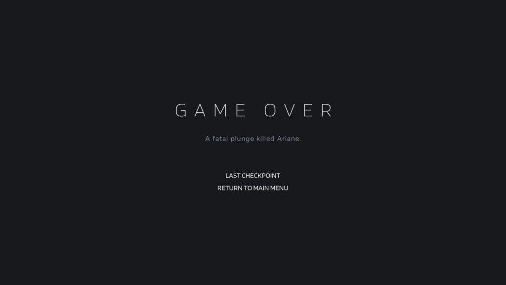 Aphelion Game Over Screen