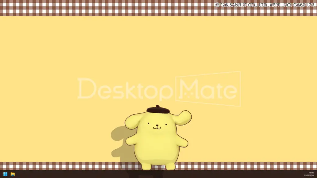 Pompompurin desktop companion in Desktop Mate