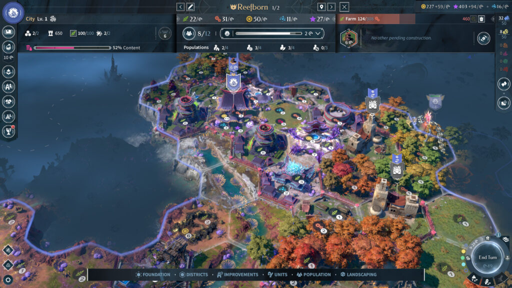 Endless Legend 2 world view showing island terrain and stormy seas