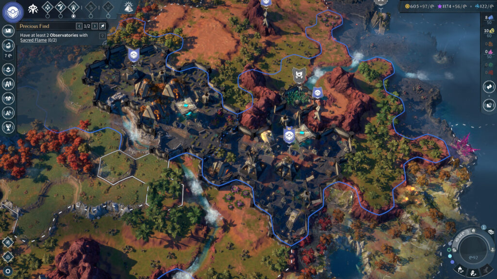 Endless Legend 2 tactical combat view across island terrain