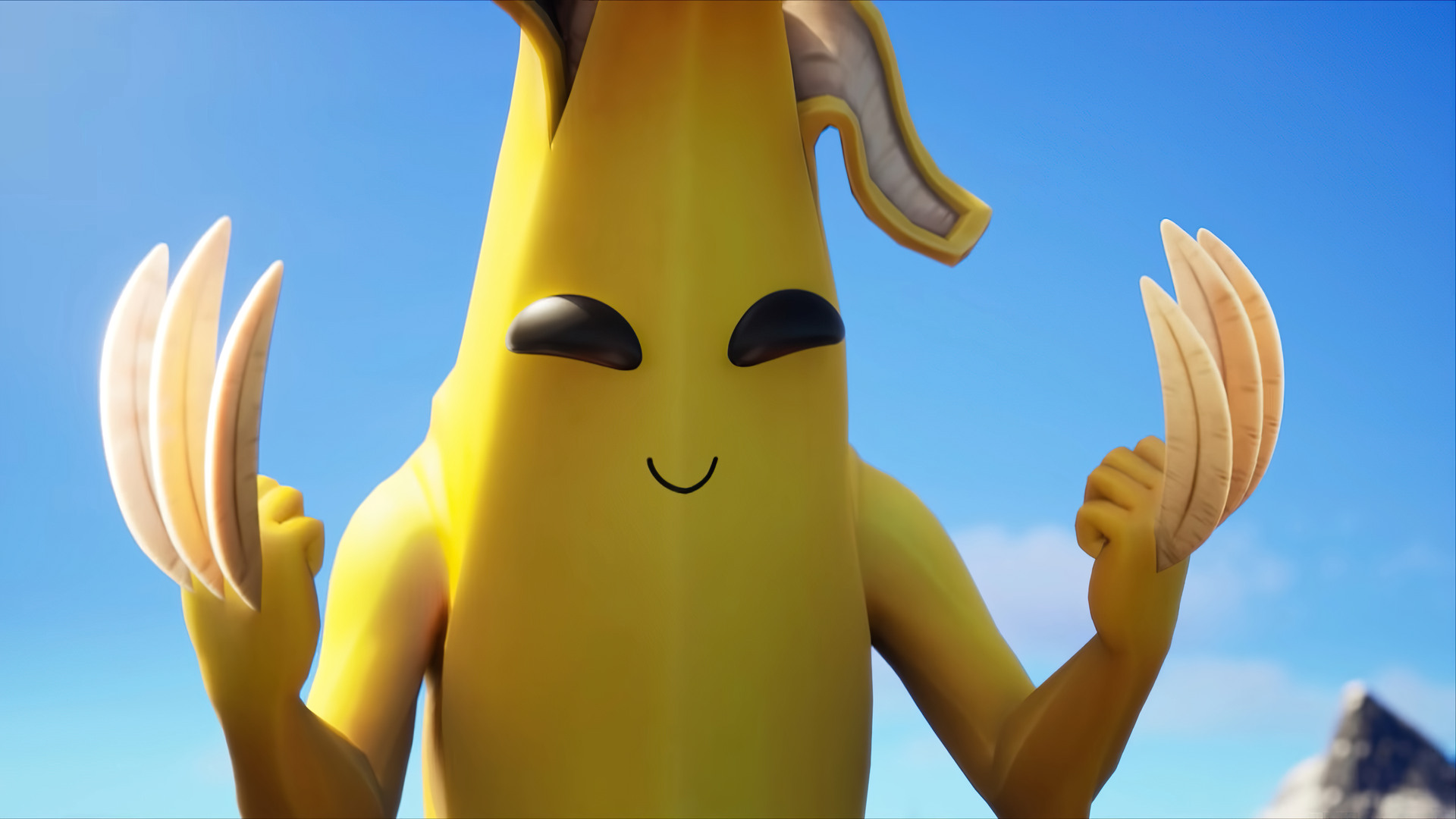 Fortnite character Peely with banana-themed Wolverine claws